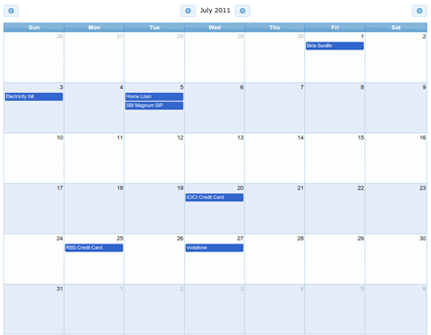 Calendar view